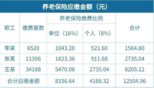 上海企业养老保险缴费标准（单位应缴纳的养老保险费金额）