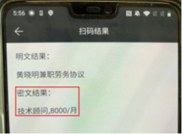 法大大验真专属APP扫描，显示明文与秘文