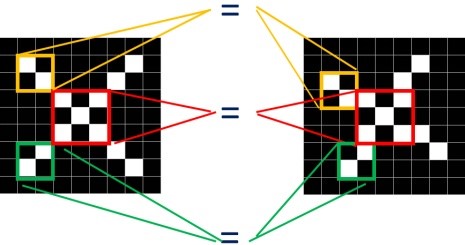 三个同色区域结构完全一致的两张“X”
