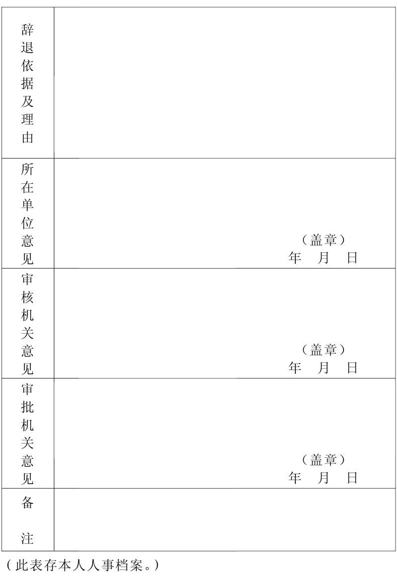 辞退公务员通知书