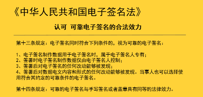 《电子签名法》中对可靠电子签名的规定