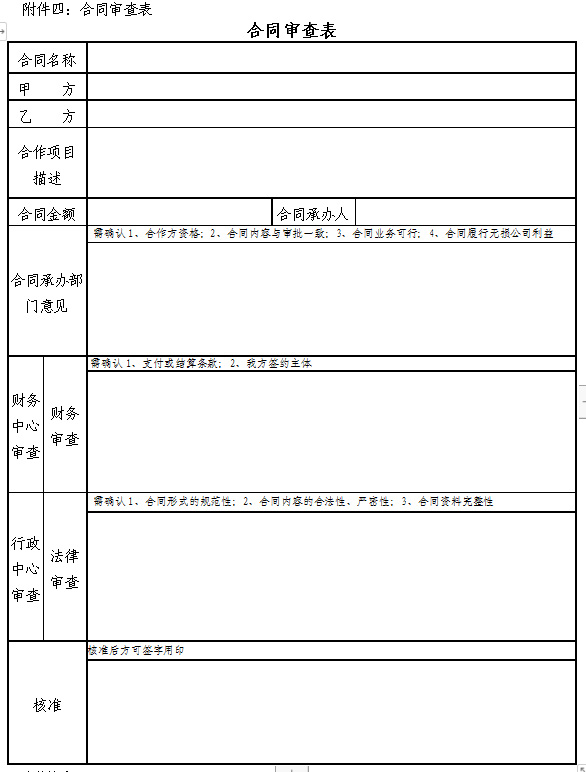 合同审查表