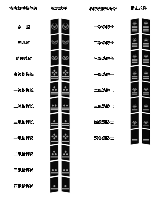 消防救援衔标志式样